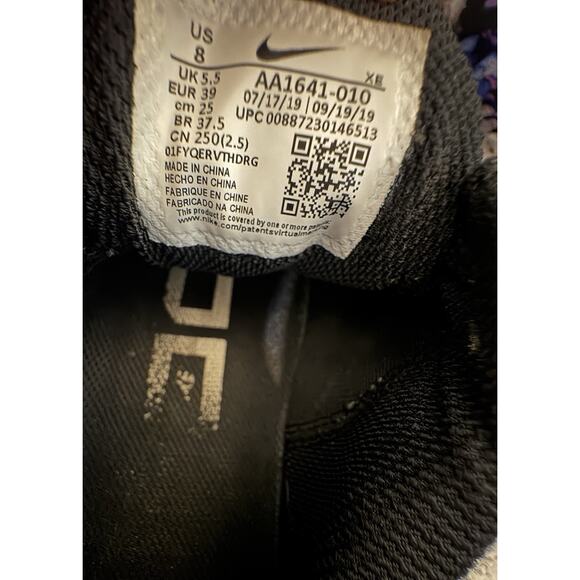 Size 8 - Nike Air Zoom Structure 22 Black Gridiron Running Shoes - Picture 8 of 8